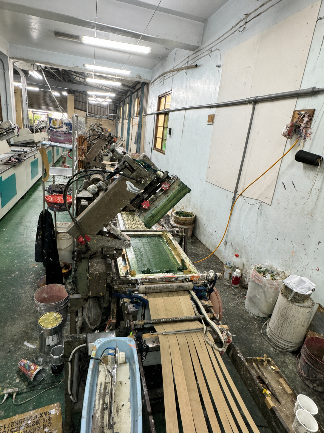 Webbing printing production line